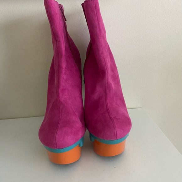 FRH FarenHeit  pink Platform Stiletto Ankle Boots - Picture 4 of 12